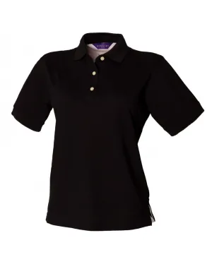 Ladies Classic Cotton Polo Shirt | BLACK Low carbon footprint simple design