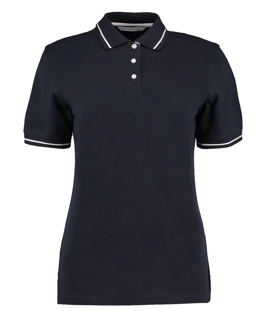 Classic Layer Ladies St Mellion Contrast Tipped Polo | NAVY/WHITE