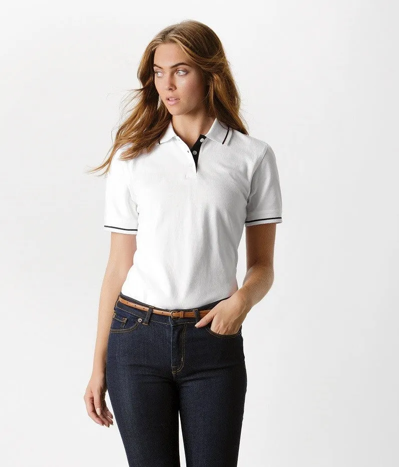 Everyday Layering Street Smart Look Ladies St Mellion Contrast Tipped Polo | NAVY/WHITE
