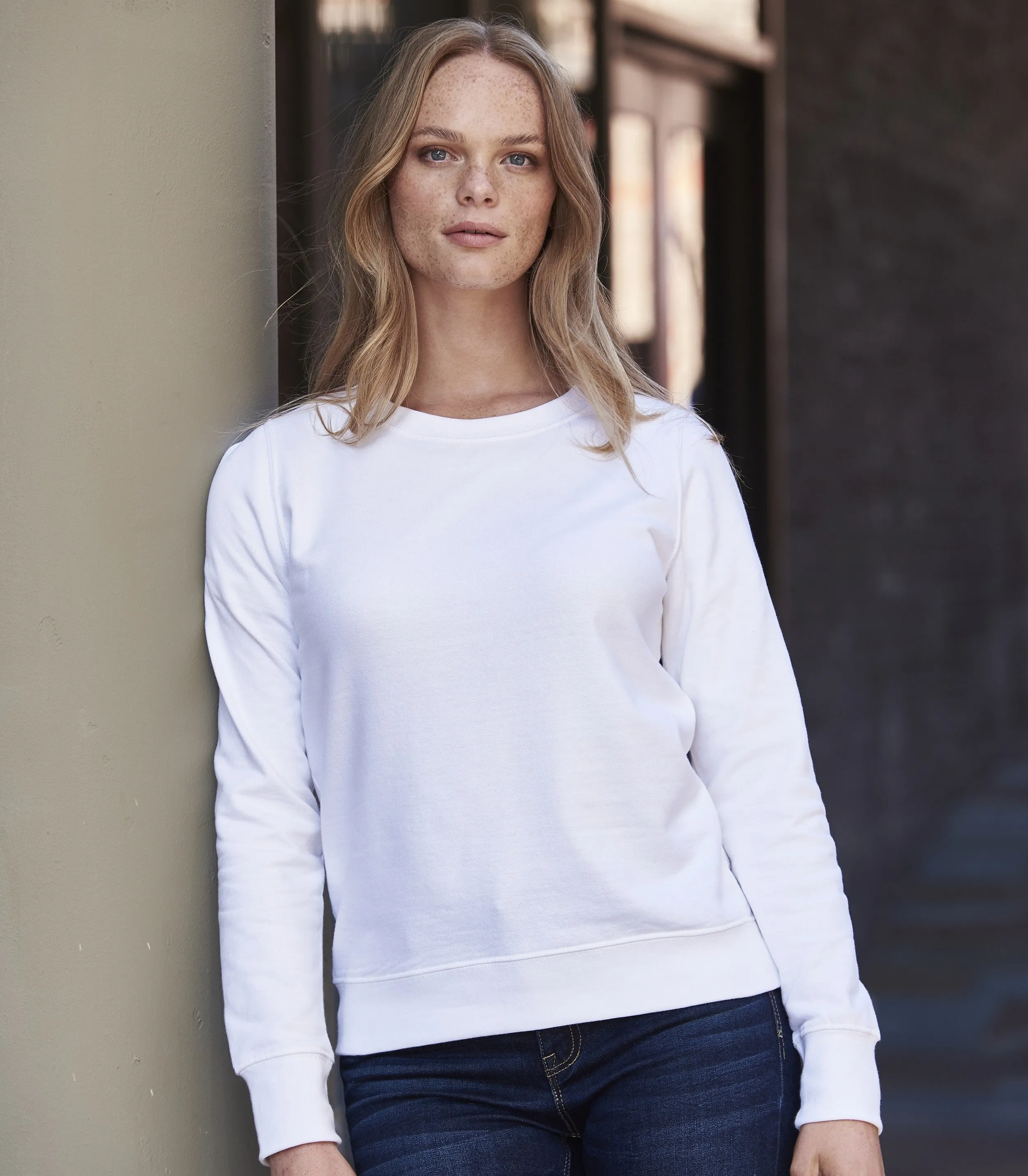 Ladies Sweatshirt | ARCTIC WHITE Fleece Lining