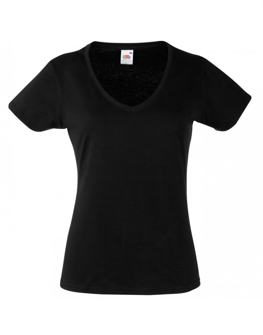 Lady Fit Valueweight V Neck T | BLACK Scoop neck femininity