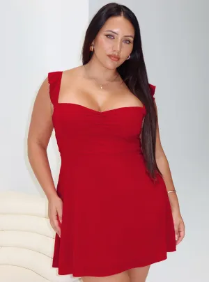 Stylish Appearance All Day Look Landon Mini Dress Red Curve