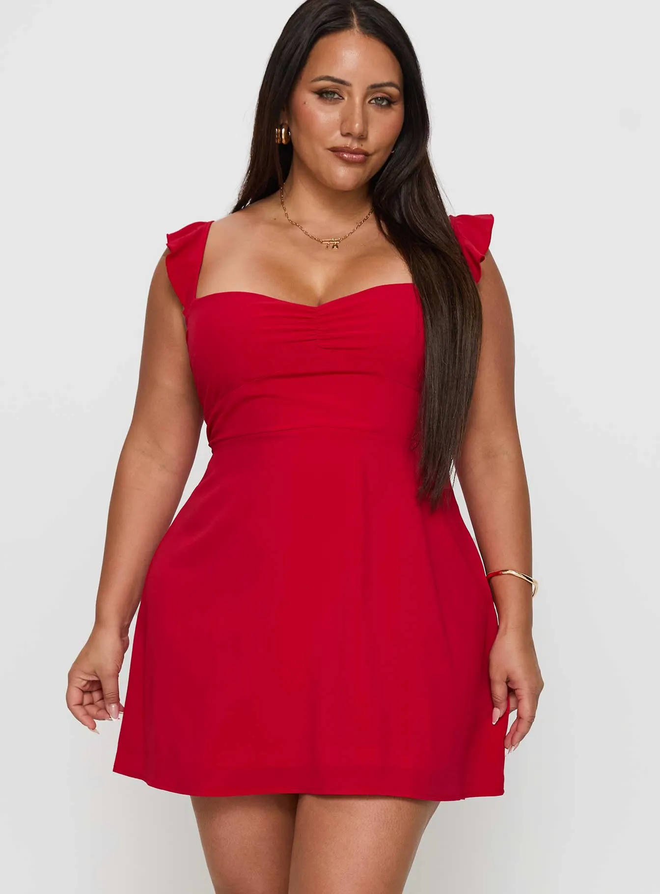 Landon Mini Dress Red Curve All Daywear Flawless Waistband Fit