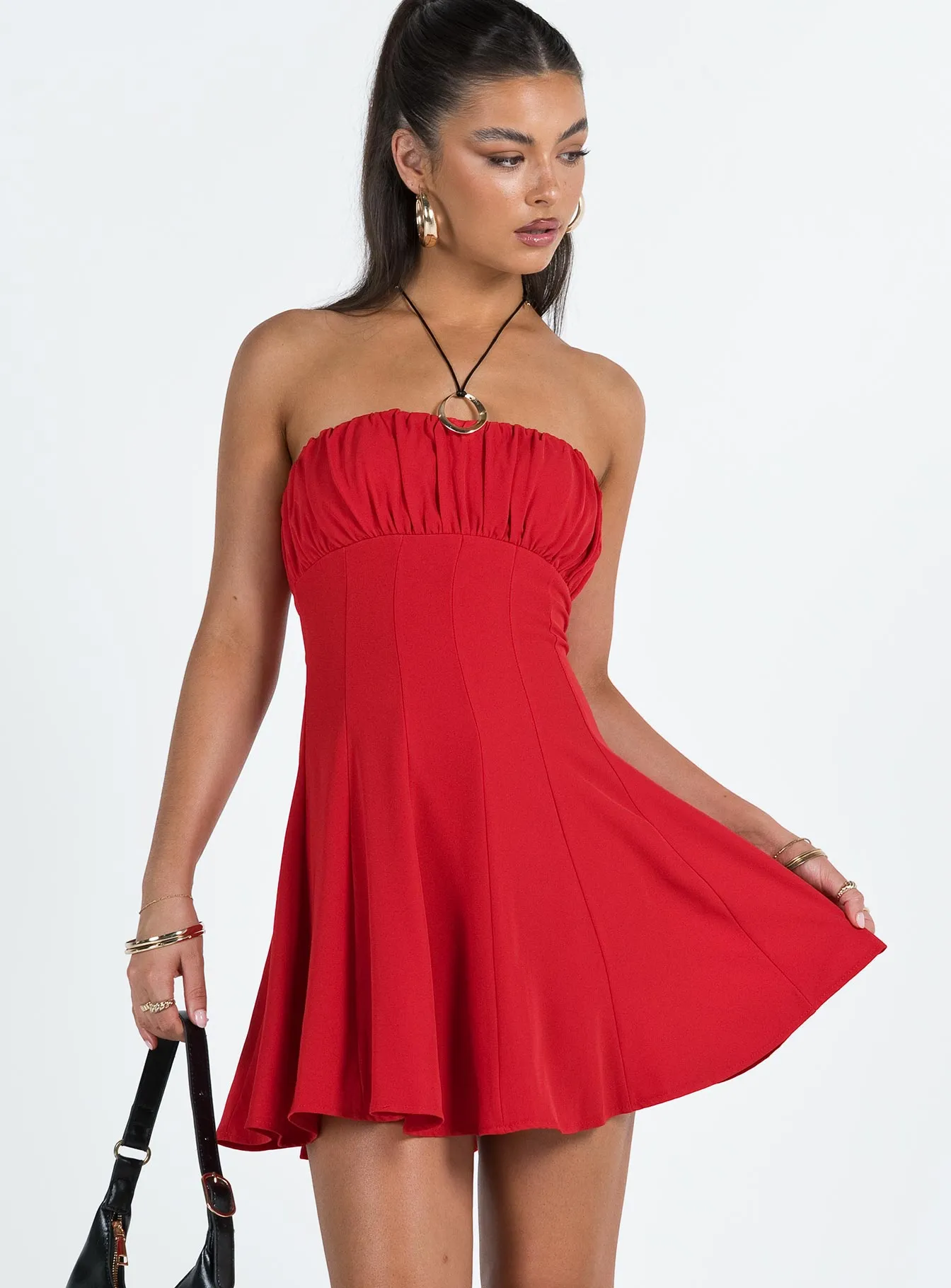 Classic Move Largo Strapless Mini Dress Red