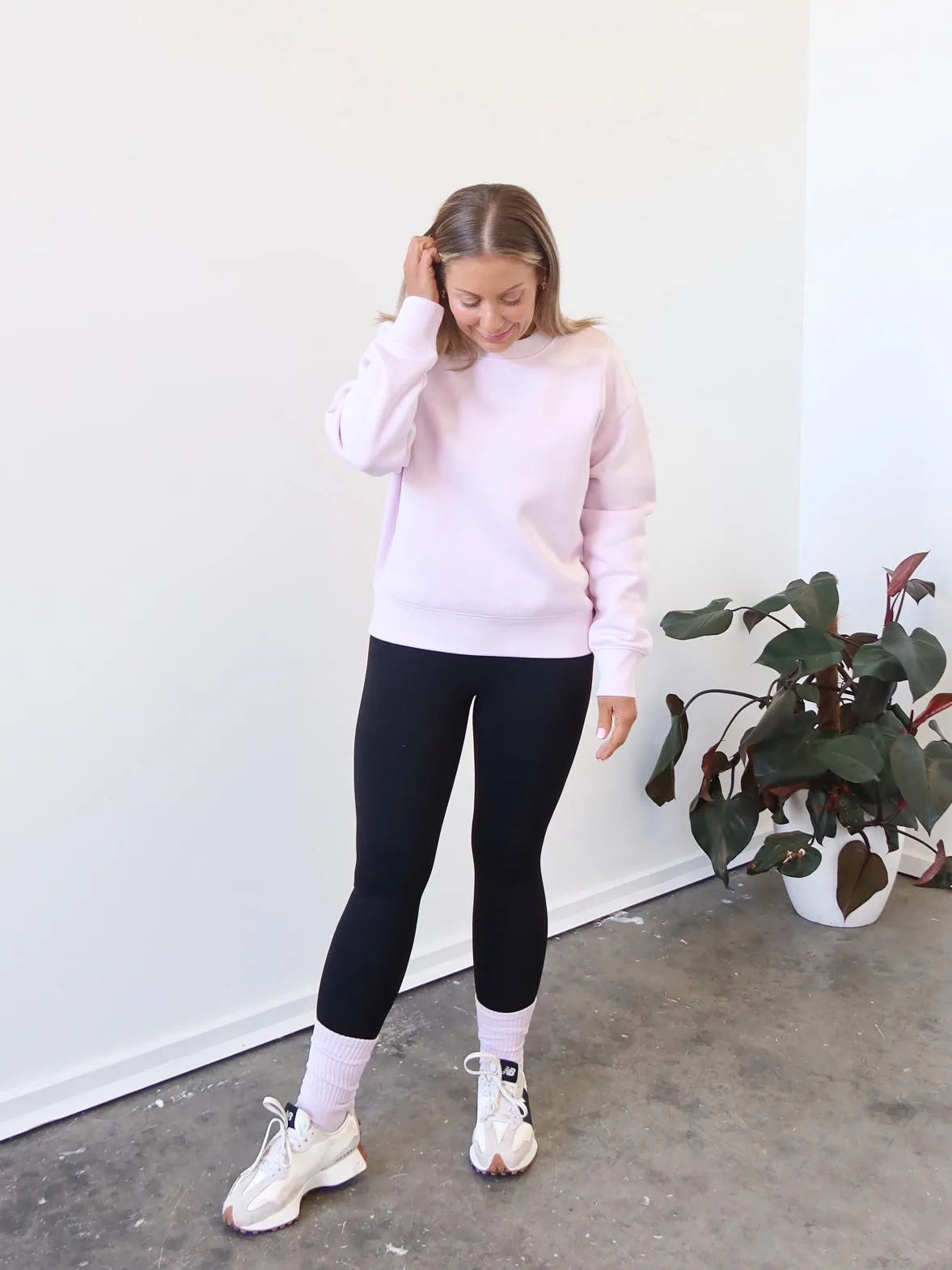 Light Warmth Easy Wear Gracie Relaxed Crew - Orchid