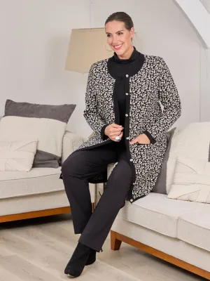 Claire Knitted Cardigan - Leopard Simple Trend