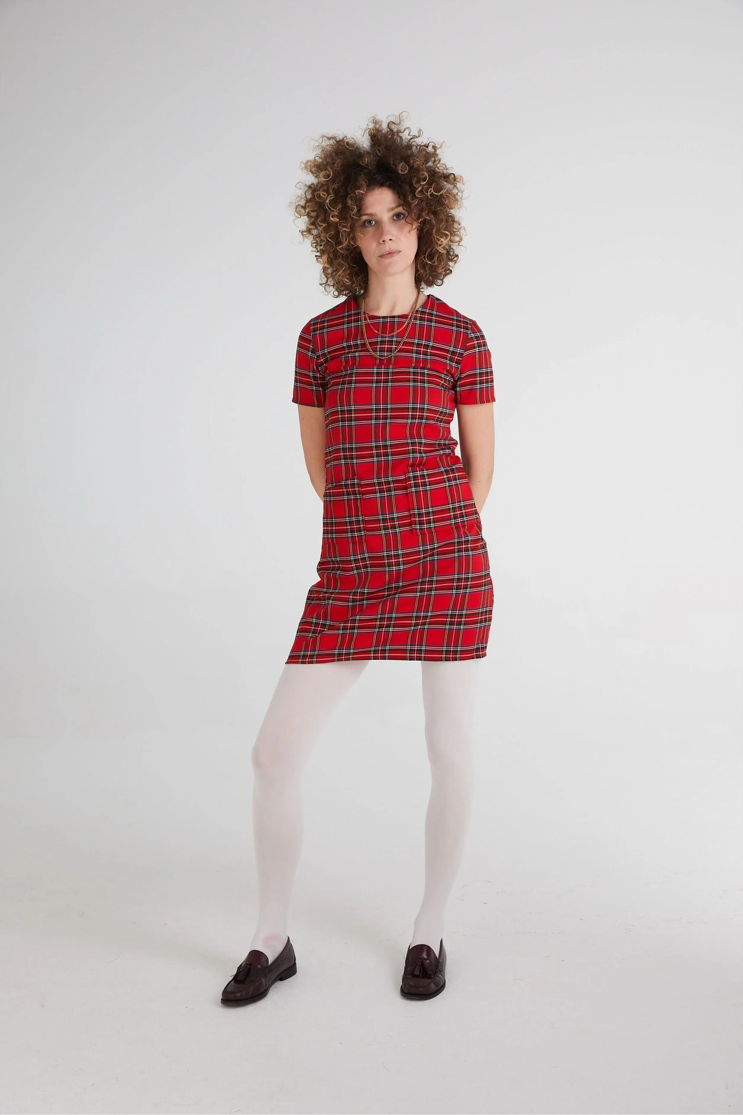 Flattering Wearable Perfect Layering Made in England 'The Georgie' Stewart Tartan - Dress