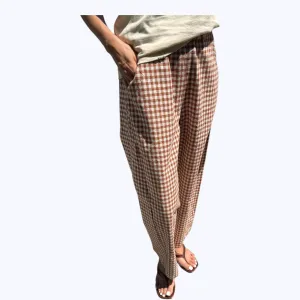 Le Bon Shoppe Arc Pants Cinnamon Gingham Sleek Comfort TearResistantPanels