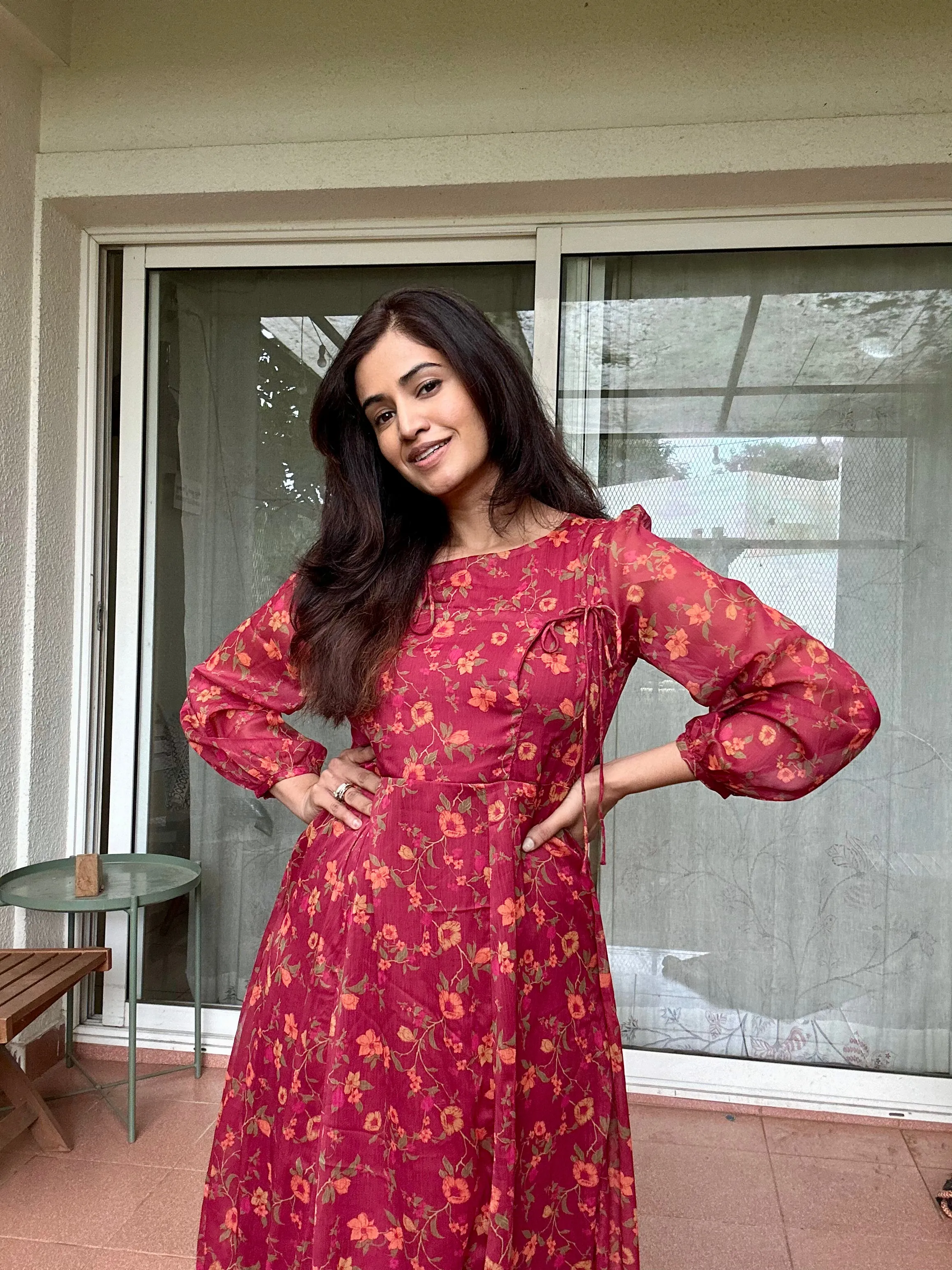 Lehja Maroon Dress Smooth Mood Relaxed Waistband