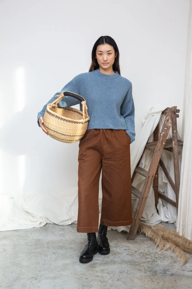 Leo Recycled Wool Knitted Jumper in Sky Blue Marl CrossBackStructure Commute Ease