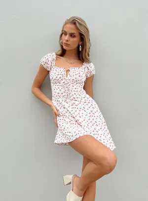 Tailored Cut Lidia Mini Dress White Multi