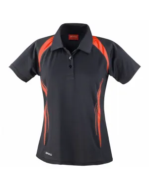 Timeless Must-Have Daily Style Spiro Ladies Team Spirit Polo | BLACK/RED
