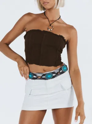 Zakai Cargo Denim Mini Skirt White Style Fusion Casual Feel