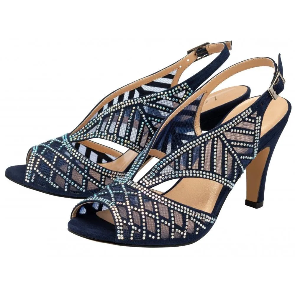 Lotus Womens Shoe Natalia Navy/Diamante Fashion Sandals