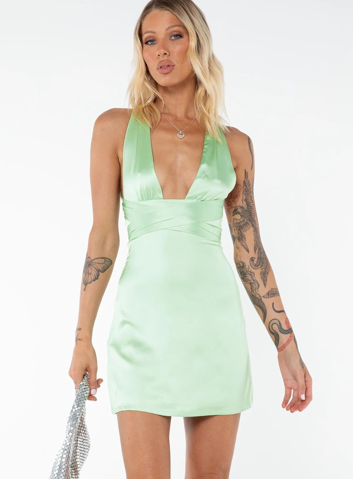 Katina Mini Dress Green Tall Bright Appeal