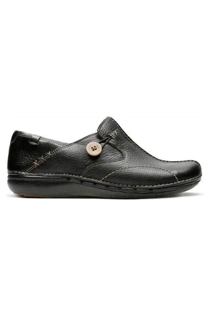 Clarks Un Loop Black leather Adult Ease