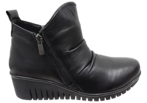 Orizonte Zayna Womens European Comfortable Leather Ankle Boots Cool Seasons