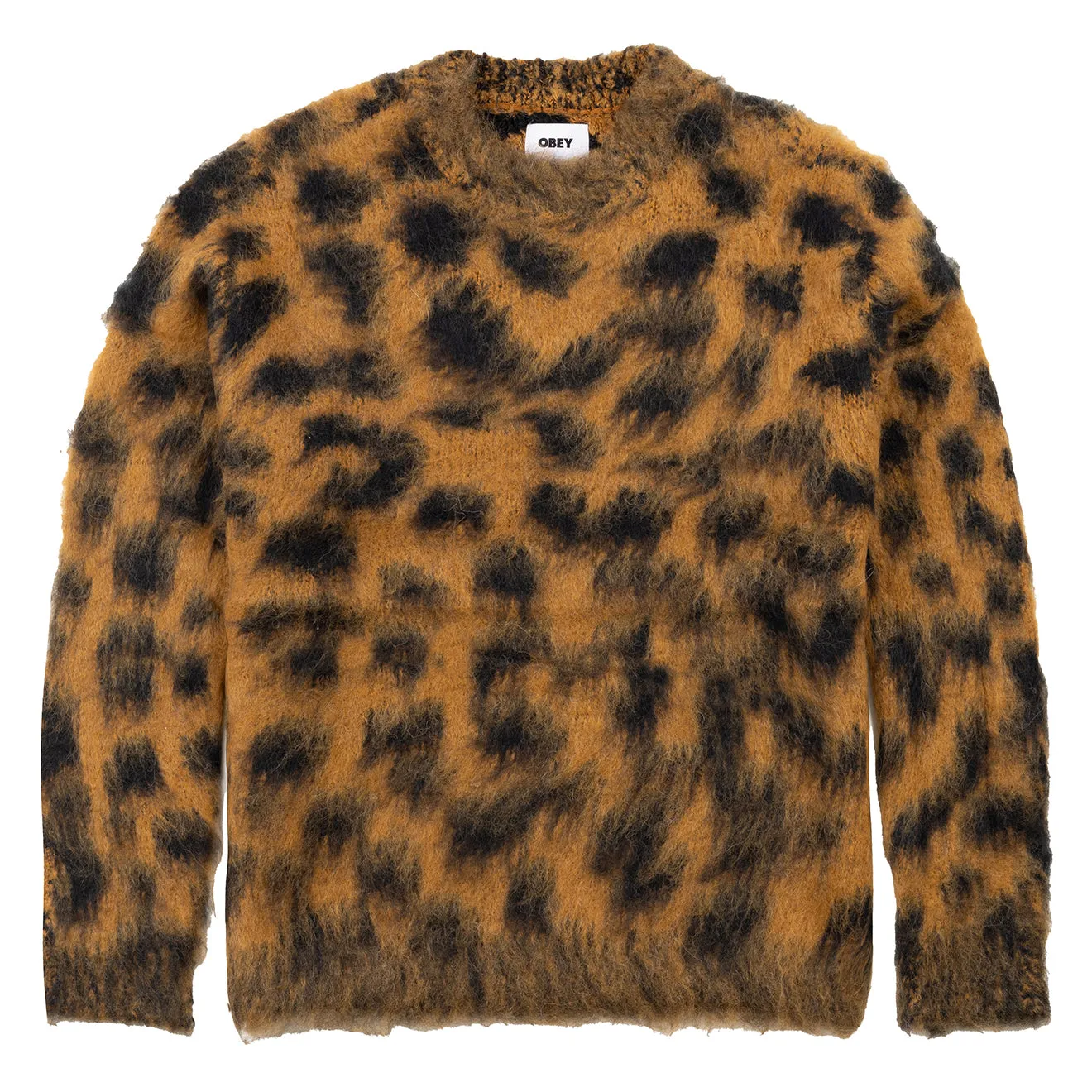 Everyday Classic Obey Womens Dottie Crew Sweater Bone Brown Multi