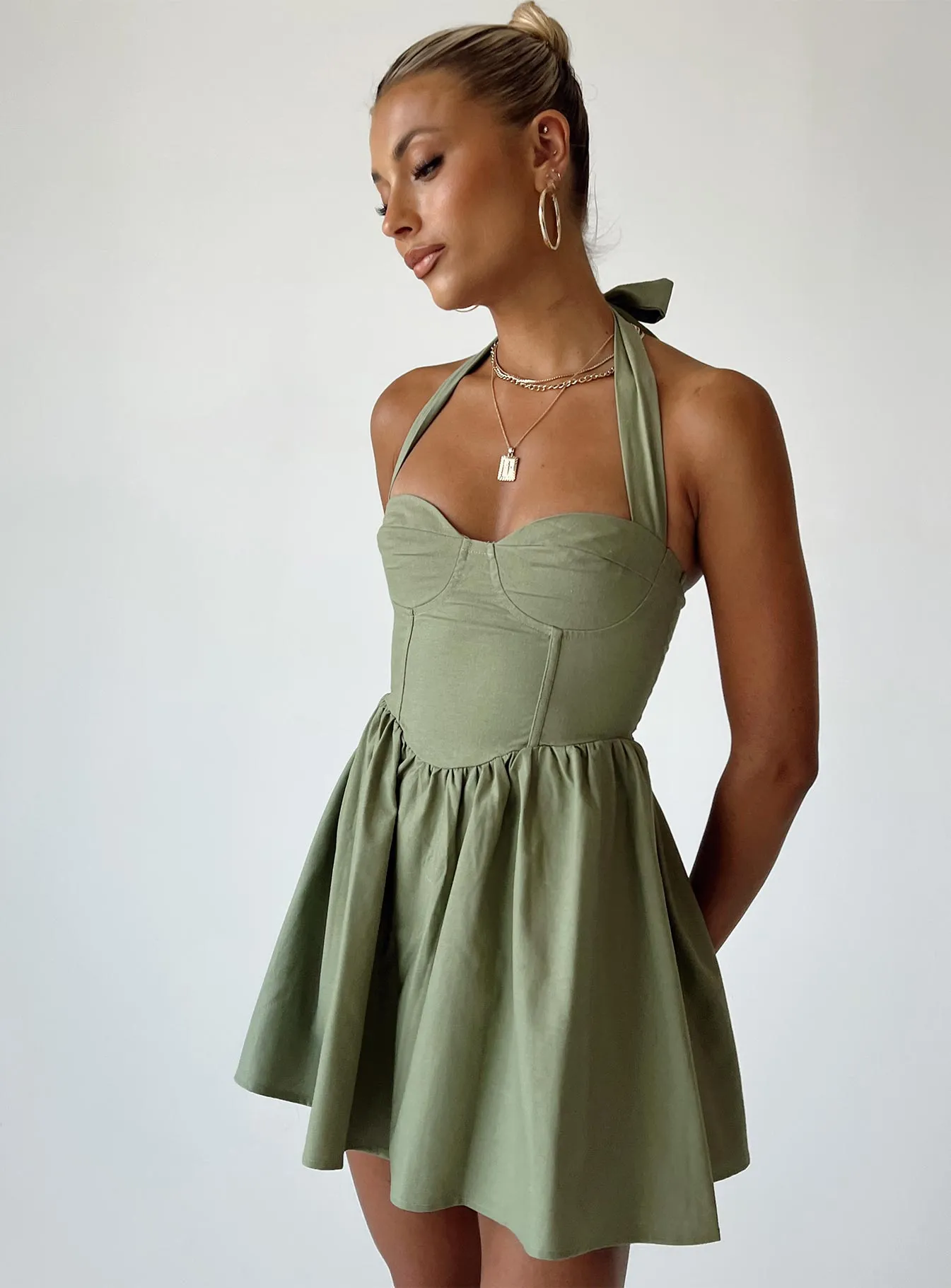 Lyle Mini Dress Sage Delicate Details