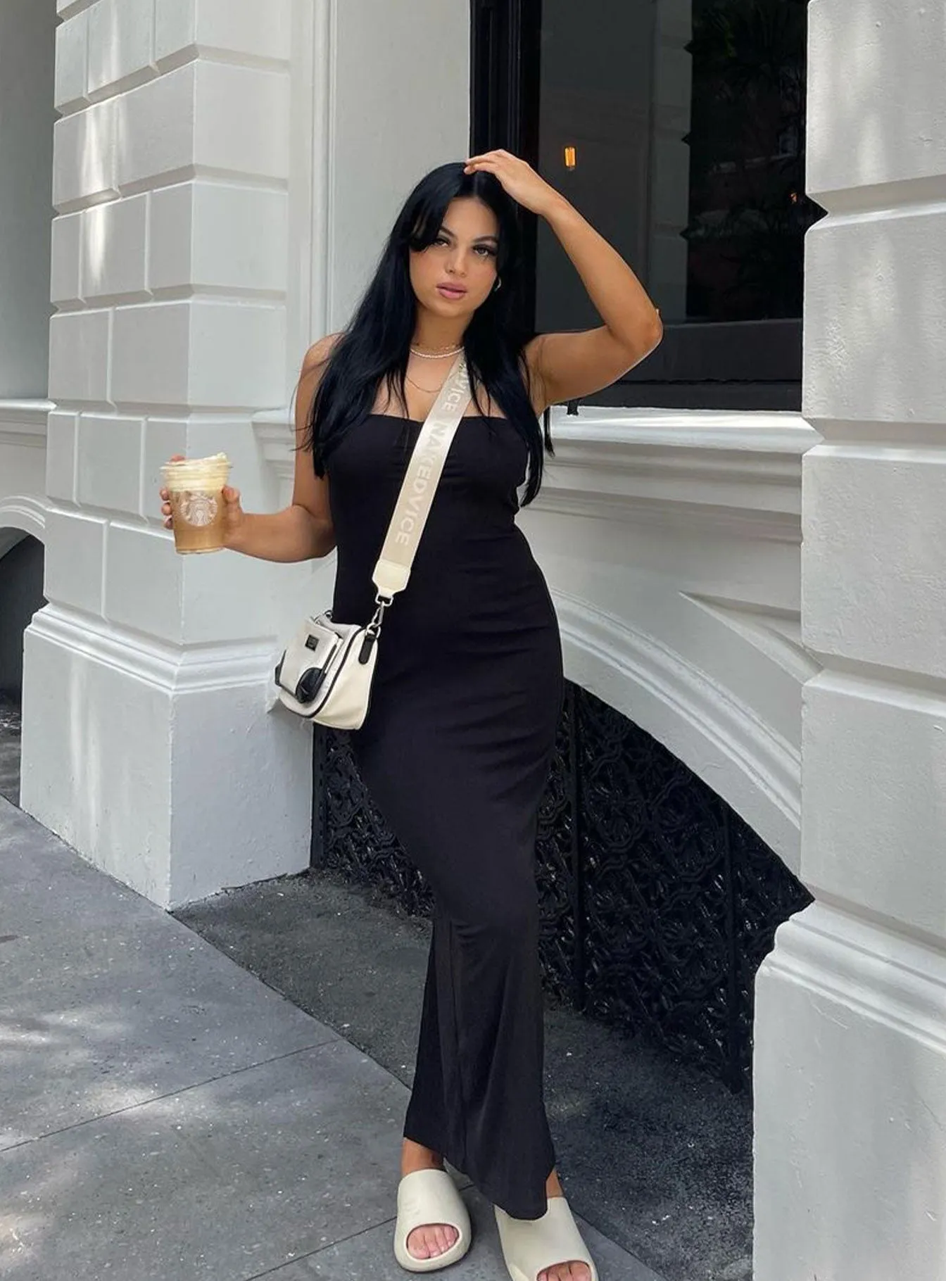 Charm Strapless Maxi Dress Black Day Magic Solid-color