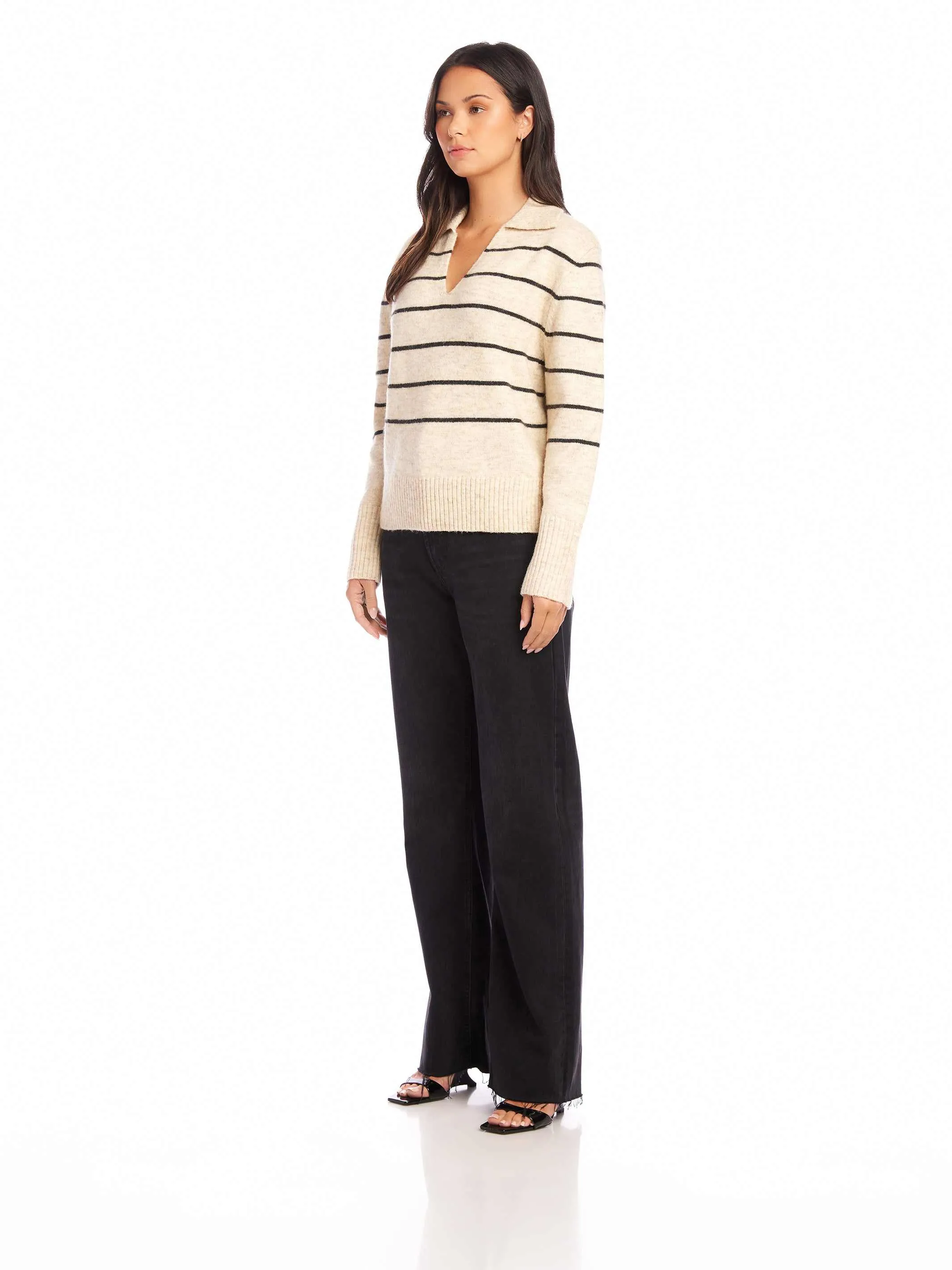 Lisa Stripe Sweater High Thread Count Breathable Merino Wool