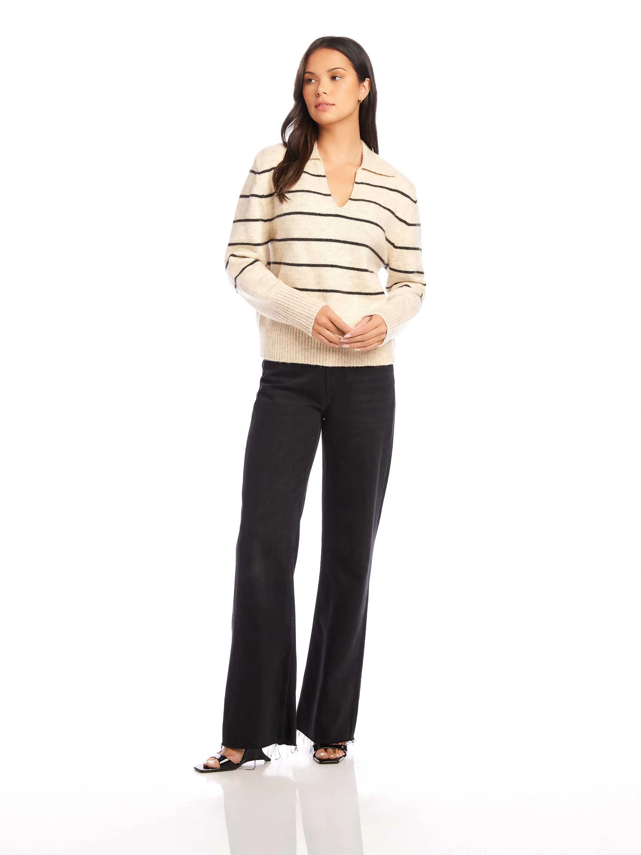 Off Duty Look Lisa Stripe Sweater