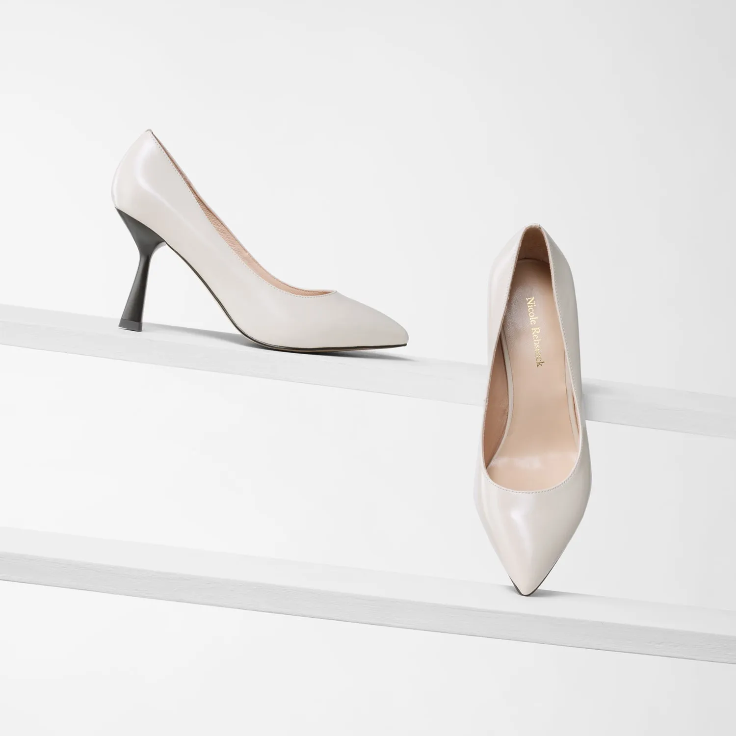 Soft Sandals Lisbon Heel | Ivory oiled leather