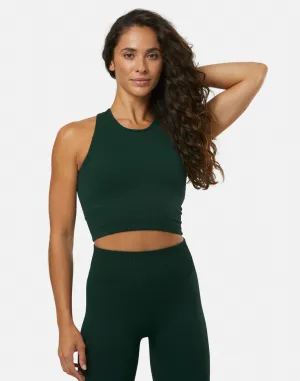 Student Cool Lotus Chevron Bra in Moss Green