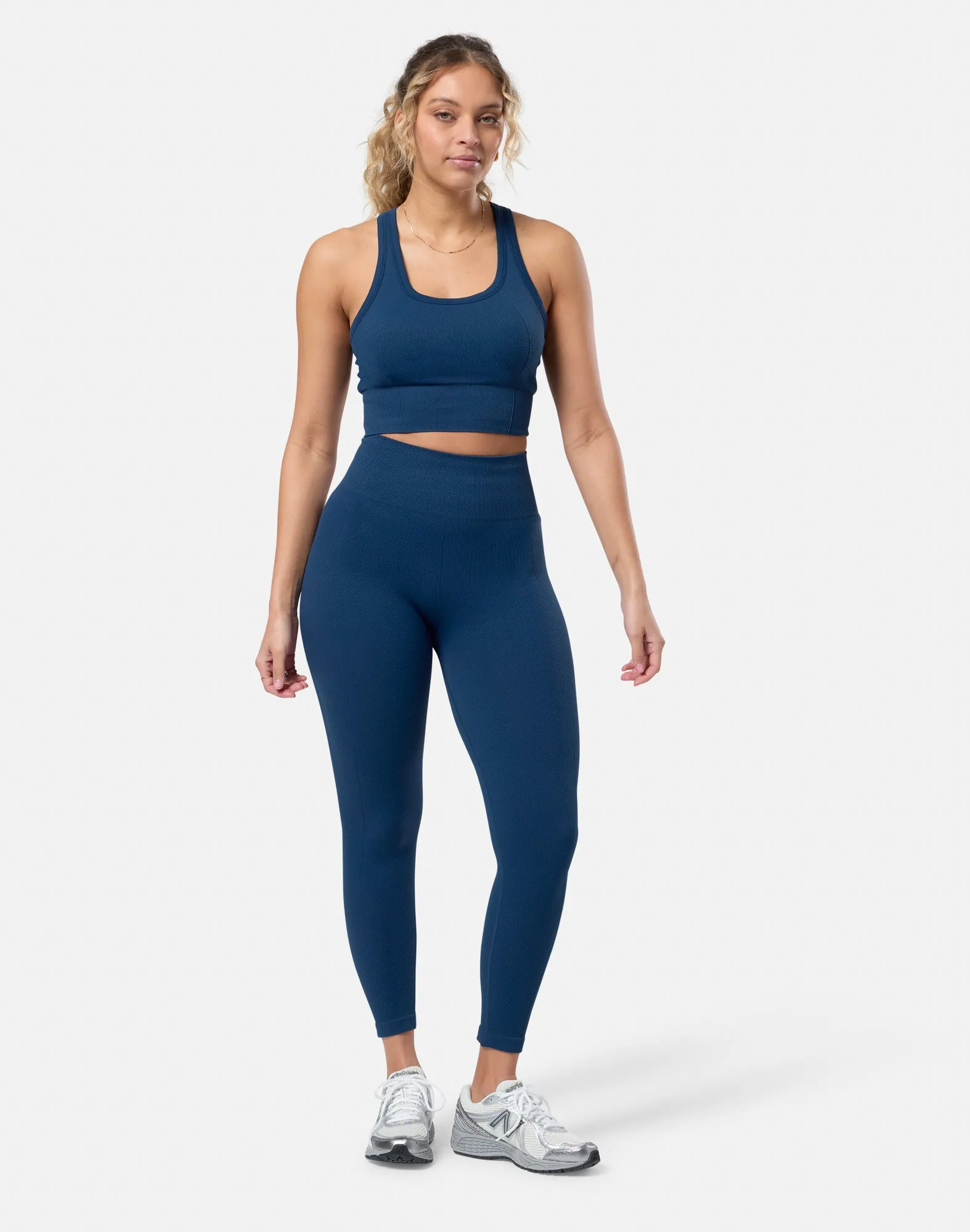 Virtual Fit NonBindingCollar Lotus Lounge Legging in Petrol Blue