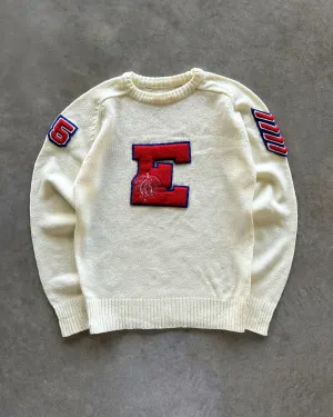 1980s Letterman jumper (S) Stretchable Material Cold Layer