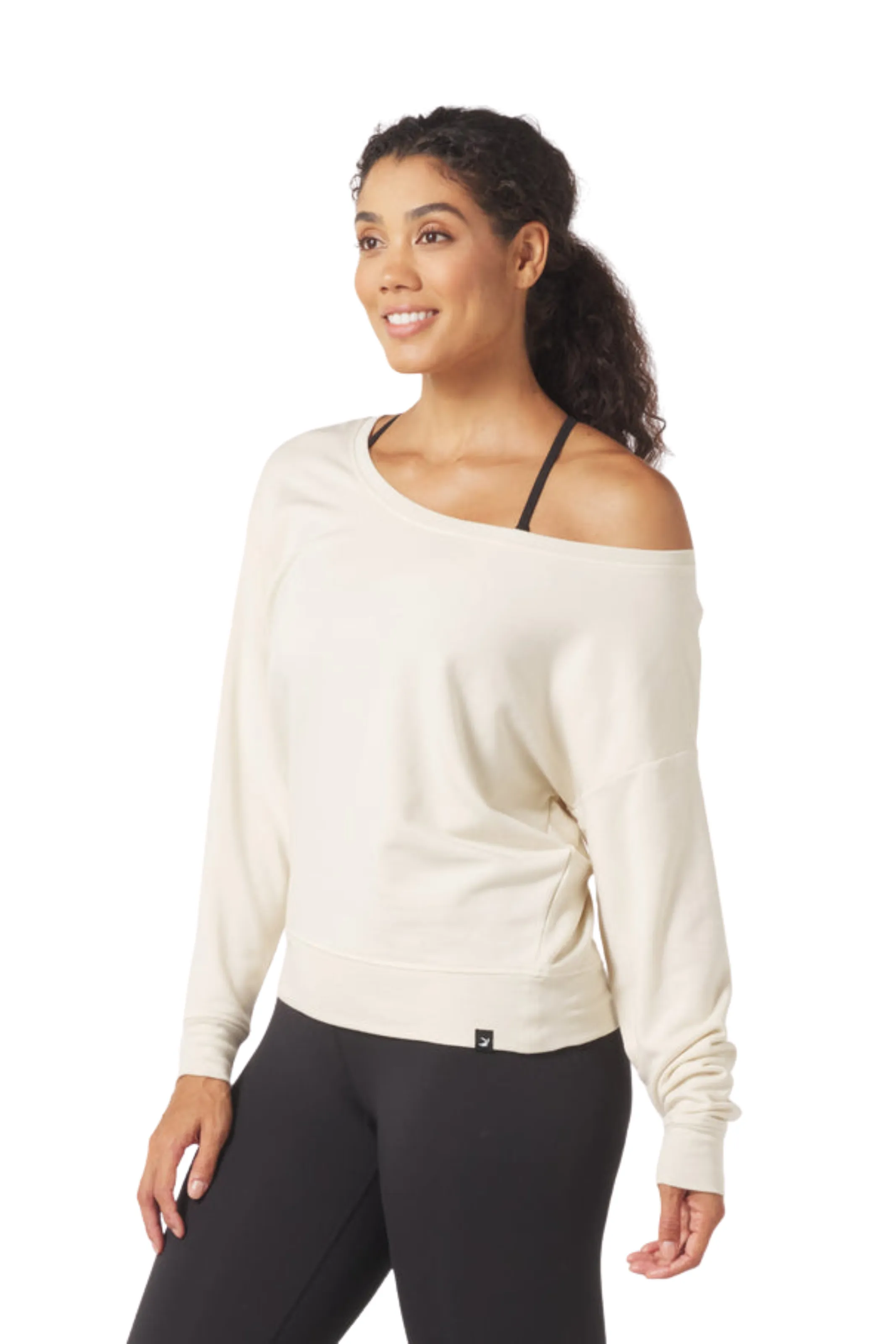 Chic Comfort Lounge Off Shoulder Long Sleeve, Oatmilk