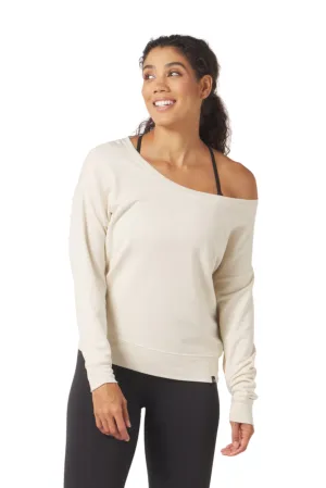 Versatile Top Lounge Off Shoulder Long Sleeve, Oatmilk