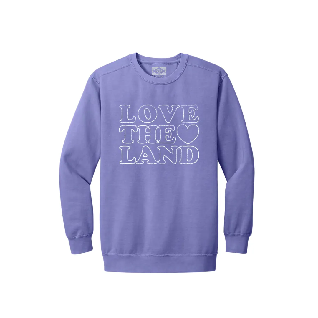 sock accents Love the Land Sweatshirt Lavender