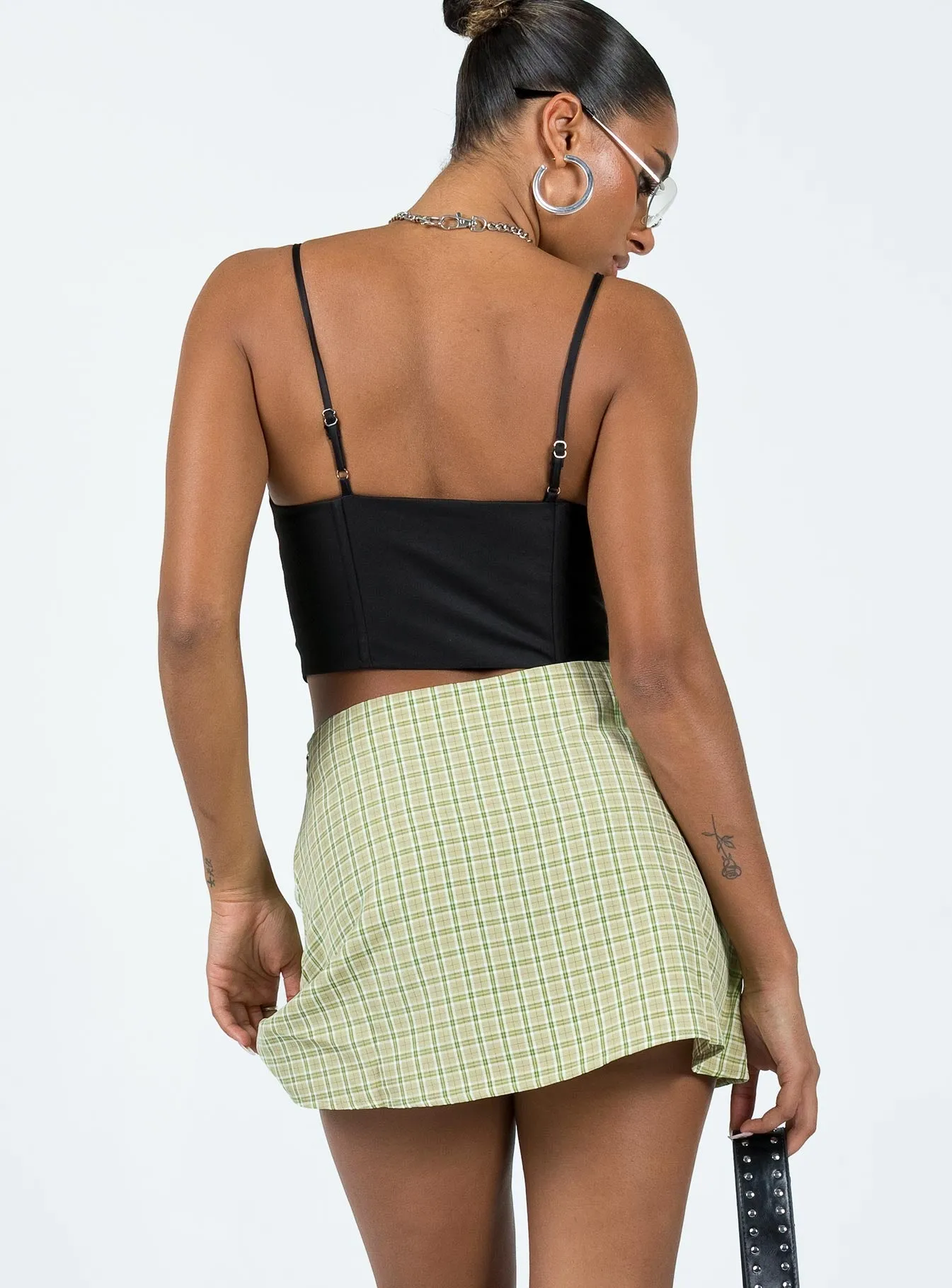 Kai Check Mini Skirt Green Classic Touch