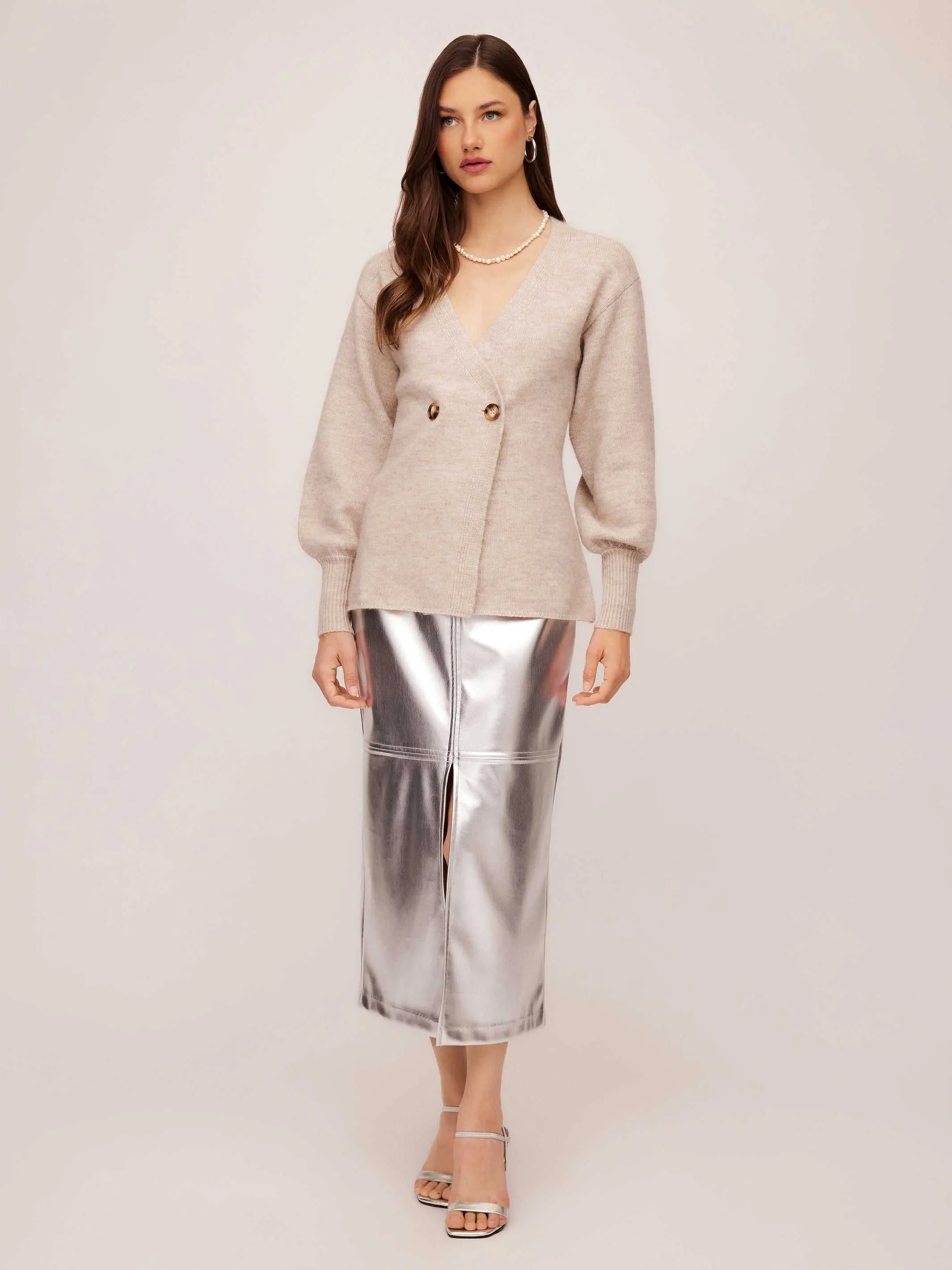 Lucy Cardigan Ribbed Trim