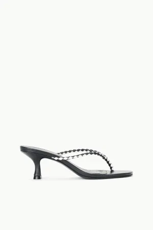 FREJA KITTEN HEEL | BLACK PAPER Open Back Heels Slip On Style