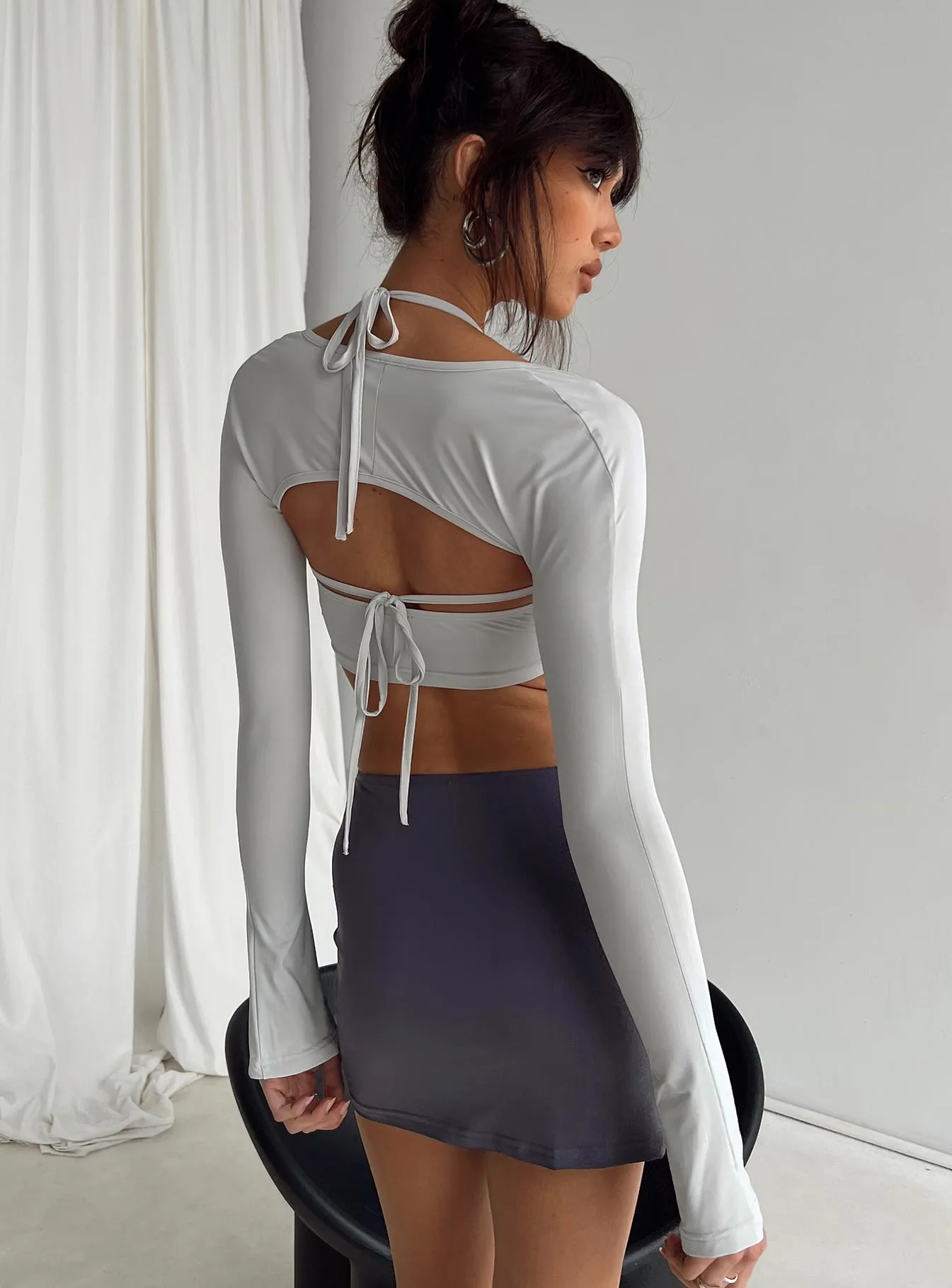 quick dry Coordinated Set Lowell Mini Skirt Grey