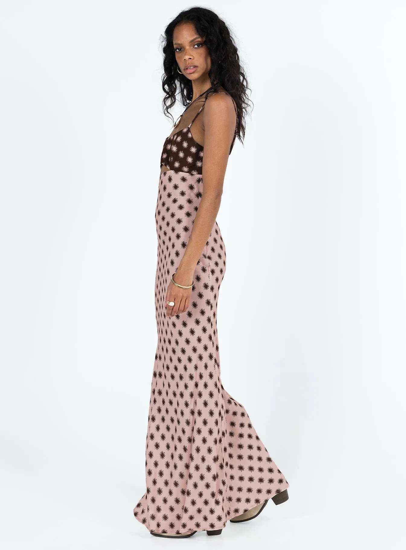 Freda Maxi Dress Pink Sleek Flow Glam Touch