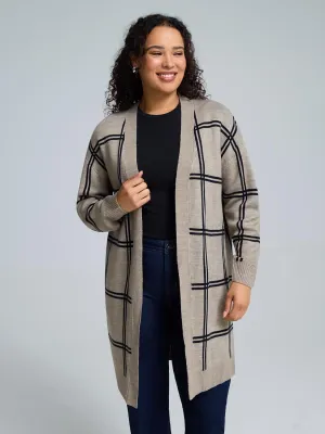 Jacquard Open Coatigan Drop Shoulder City Comforted