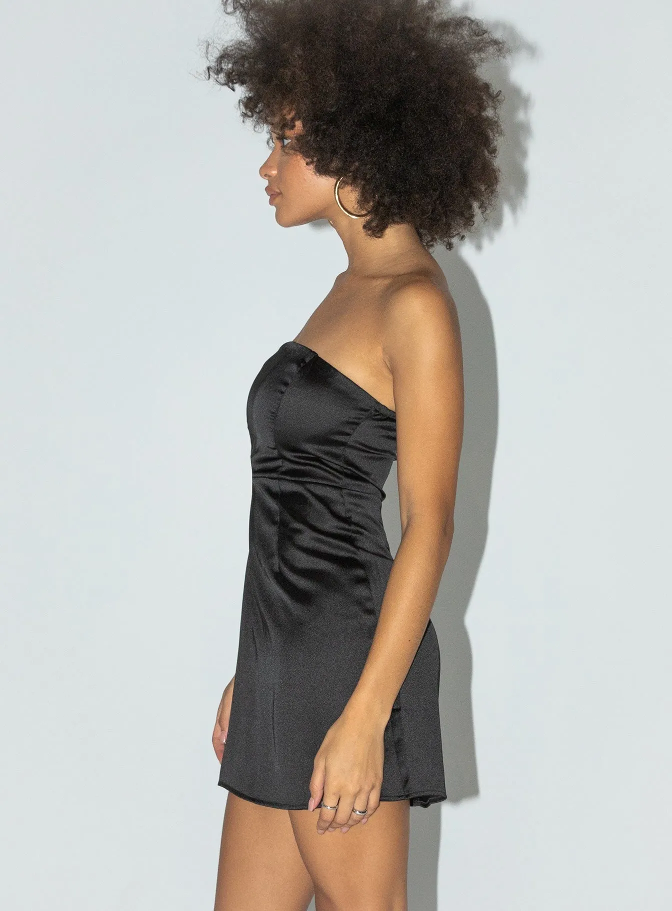 Luca Strapless Mini Dress Black Dreamy Silhouette
