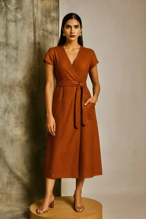 Essential Style Lucia Solid Wrap Dress
