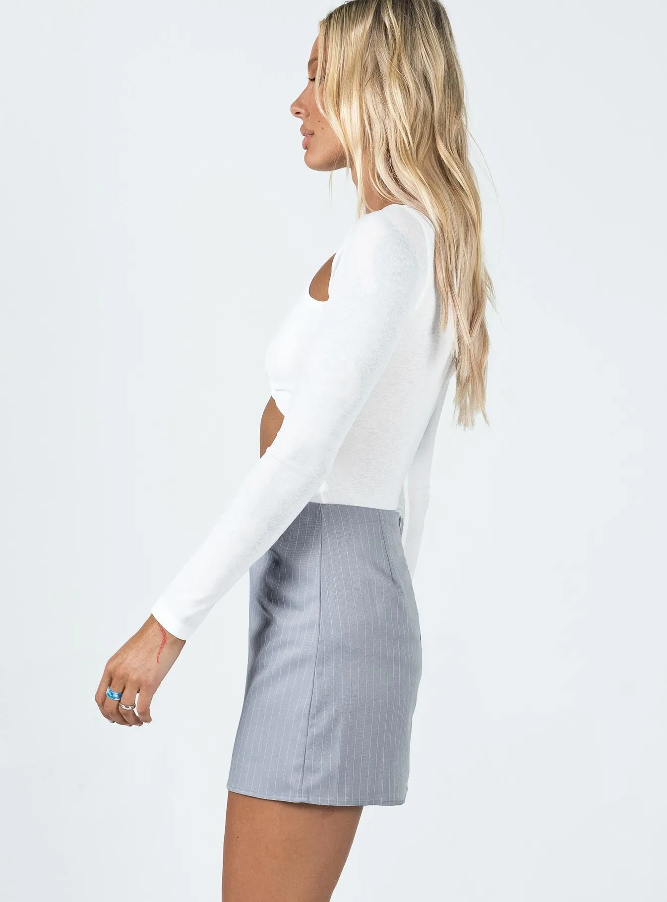 Lula Mini Skirt Grey Fashion Style