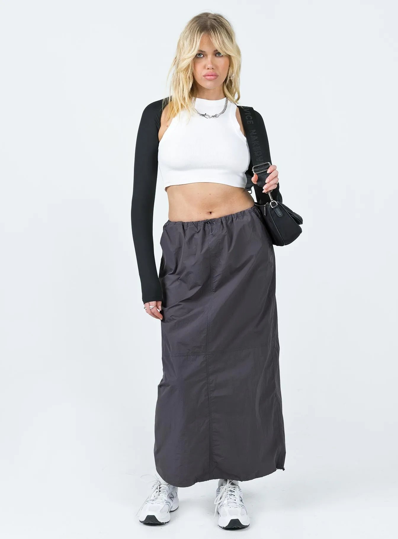 Crosswalk Maxi Skirt Slate Chill Tones