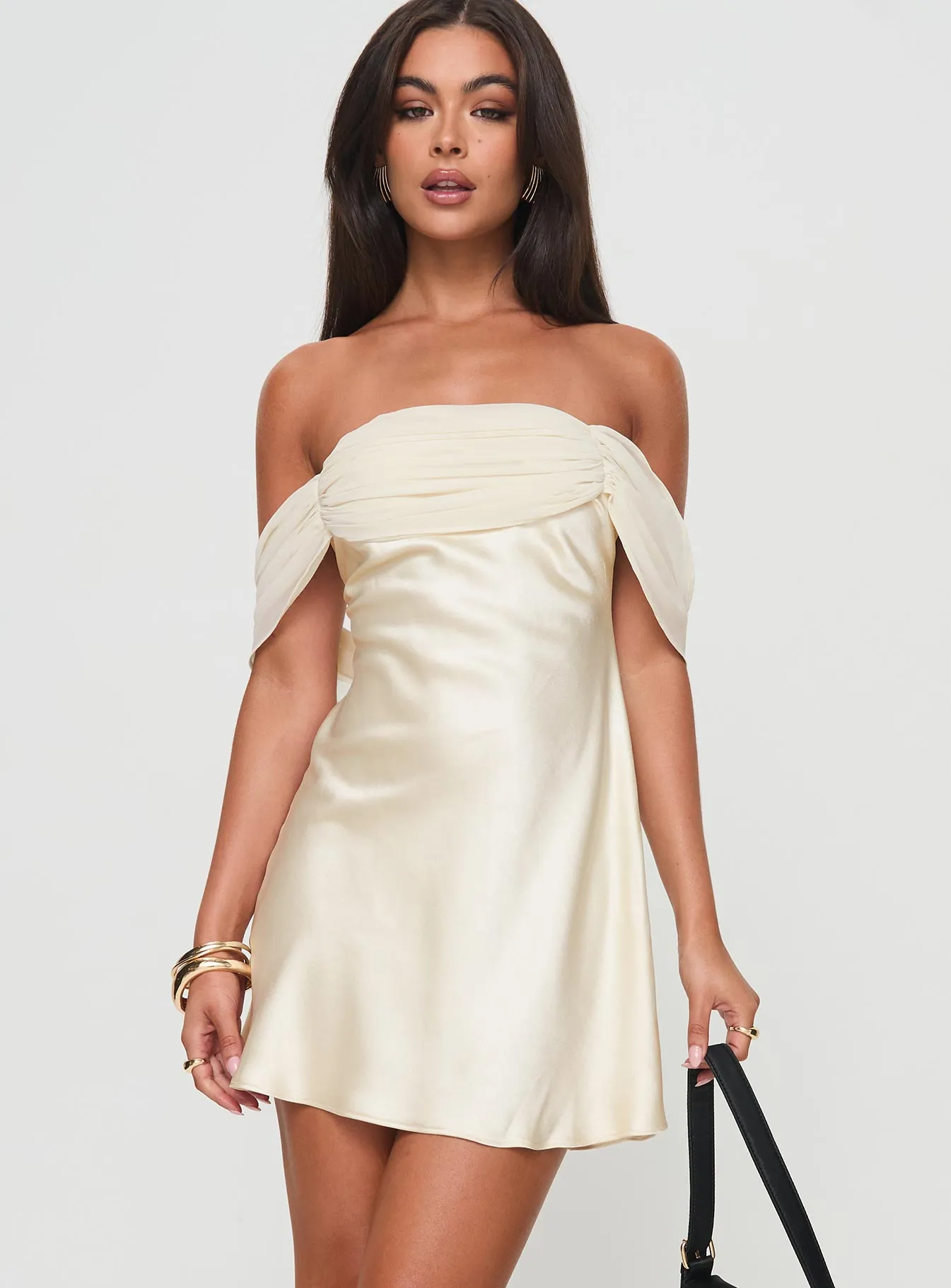 Adoration Mini Dress Cream Day Outfit Soft Comfort