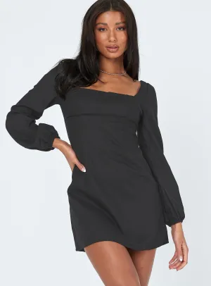 Hastings Long Sleeve Mini Dress Black Perfect Fit Comfortable Waist
