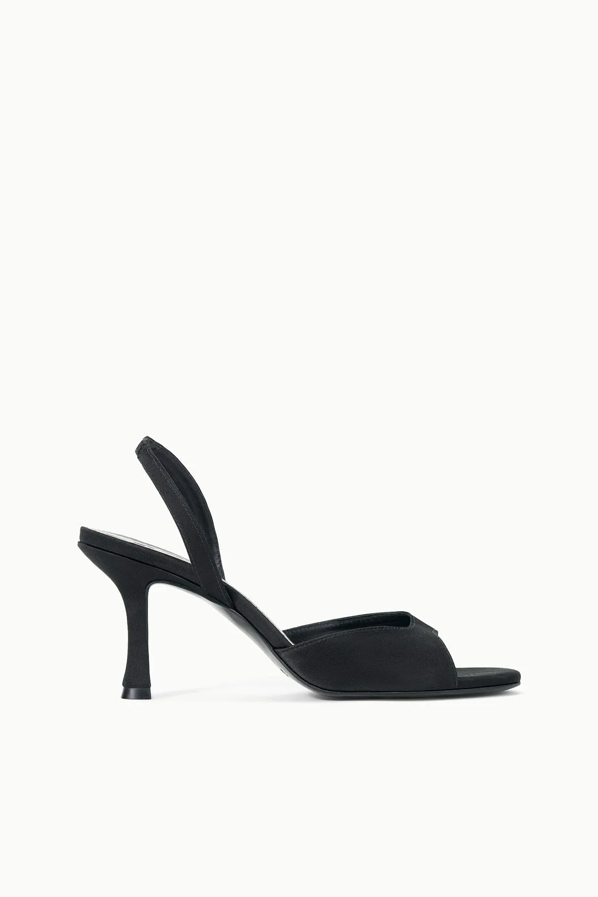 Vogue Inspired Stable Structure BRIGITTE HEEL | BLACK SATIN