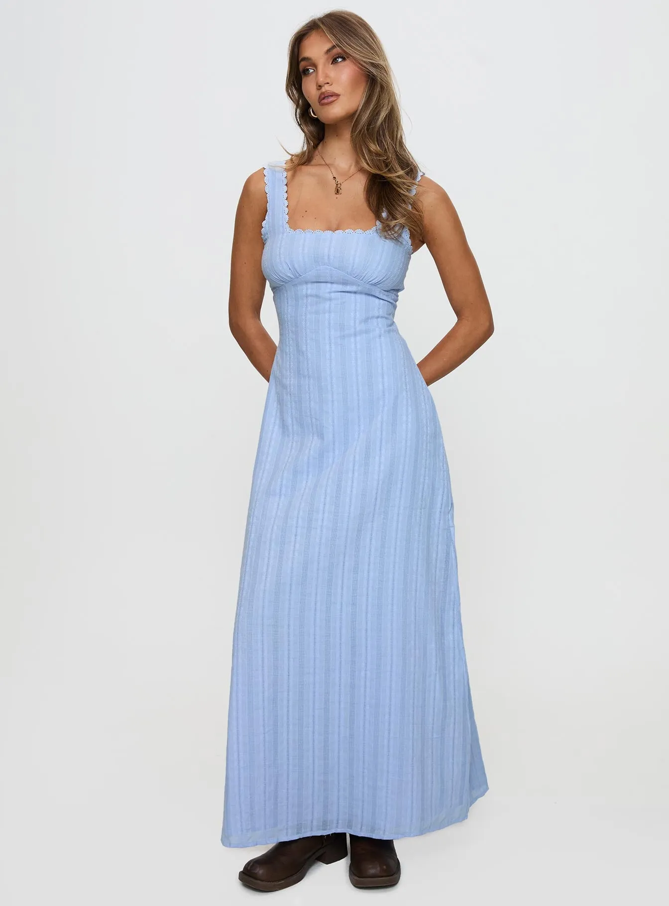 Smooth Detail Dasha Maxi Dress Blue