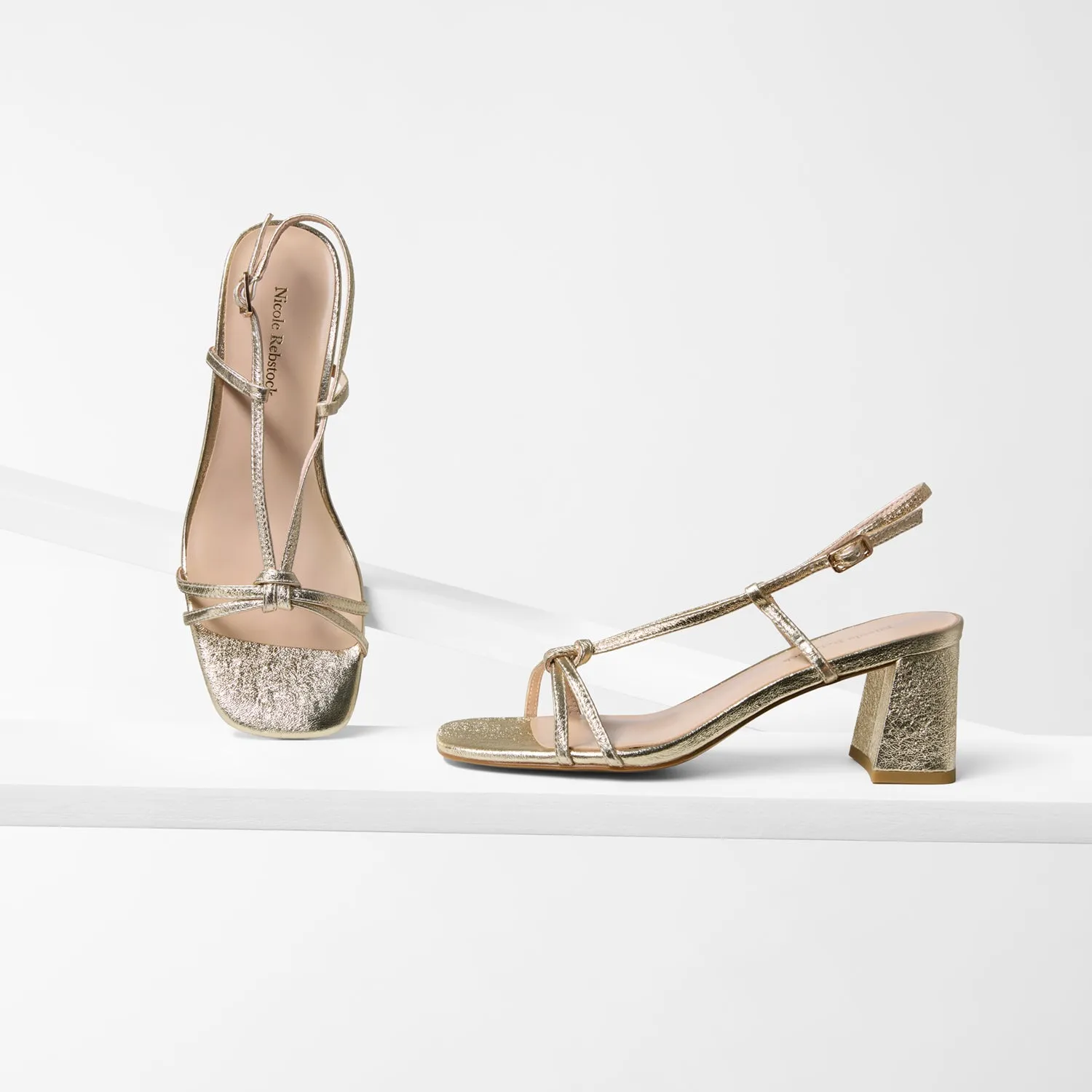 Fashion Stiletto Sandals Cici Sandal Heel | Gold Leather