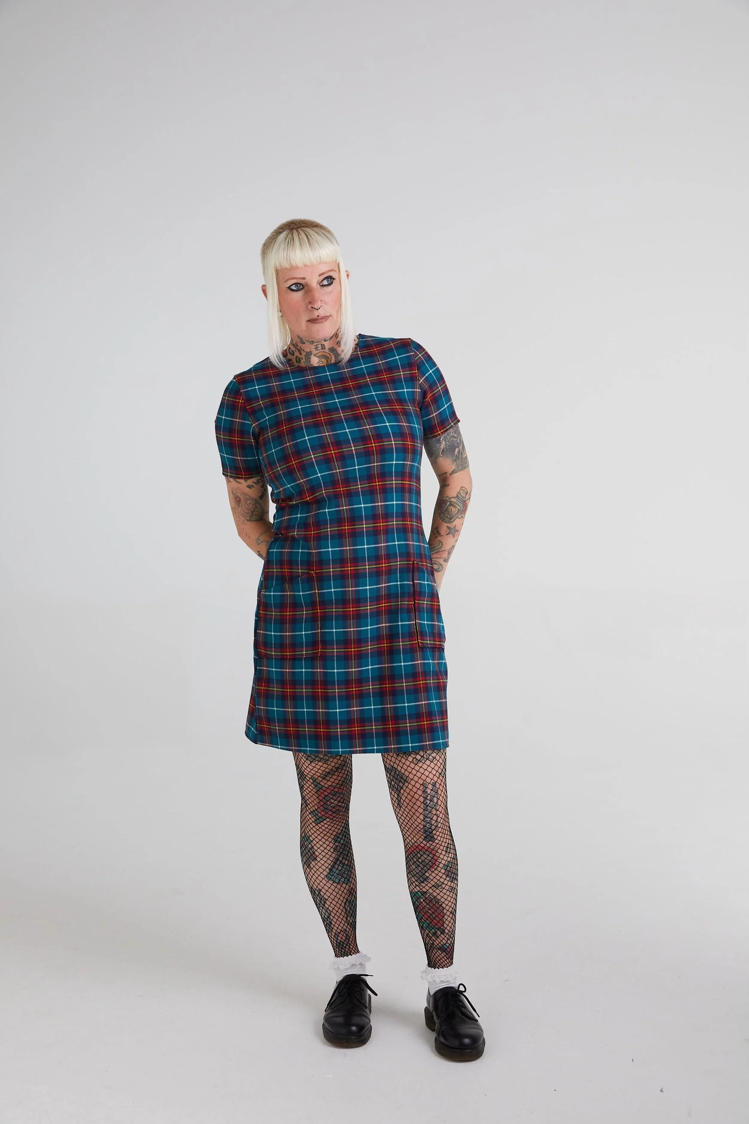 Made in England 'The Vivienne' Green / Red - Dress Casual Mode Fashionable appearance