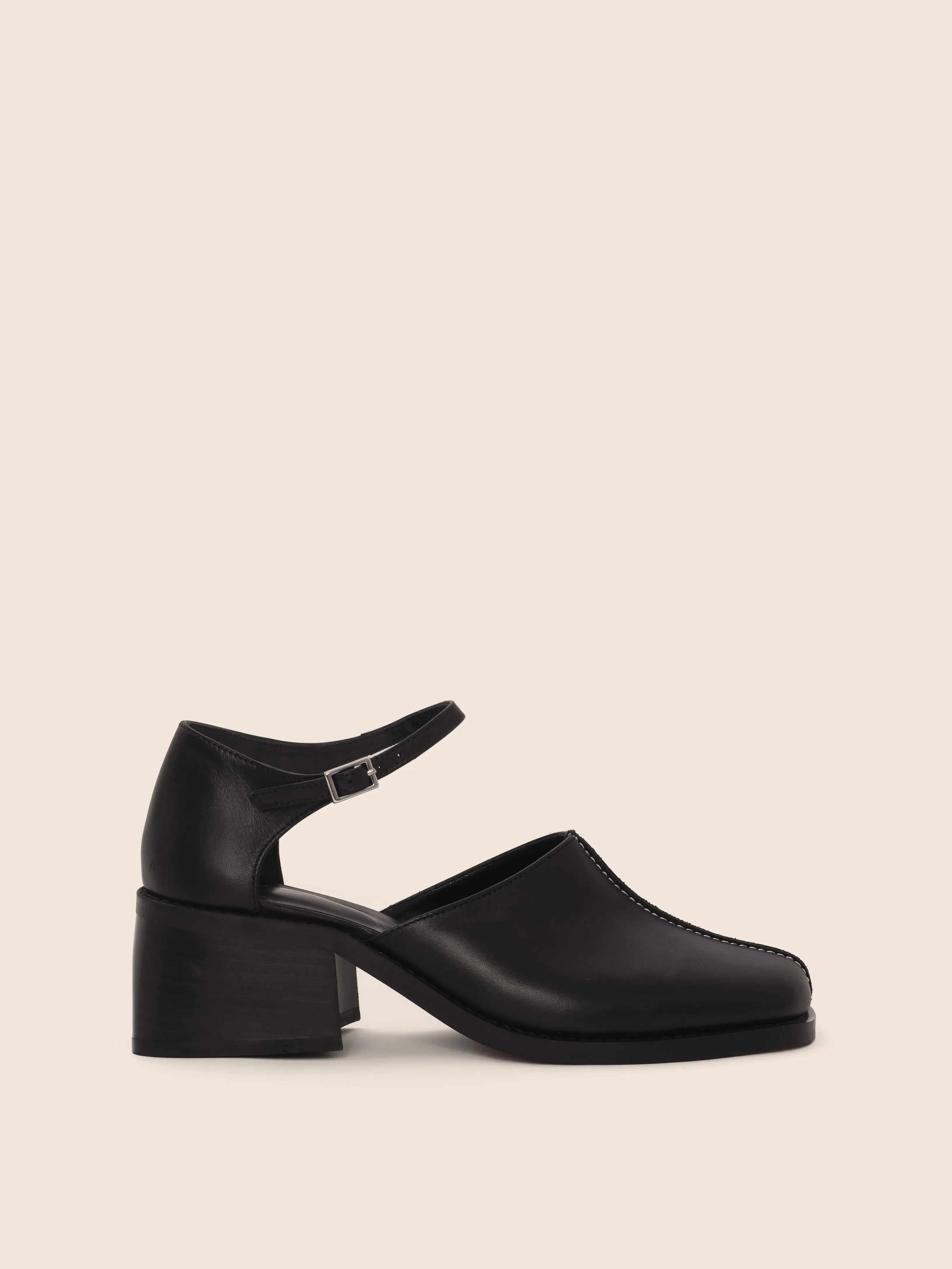 Mafra Black Heel Comfortable Heels for Work Shock Resistance